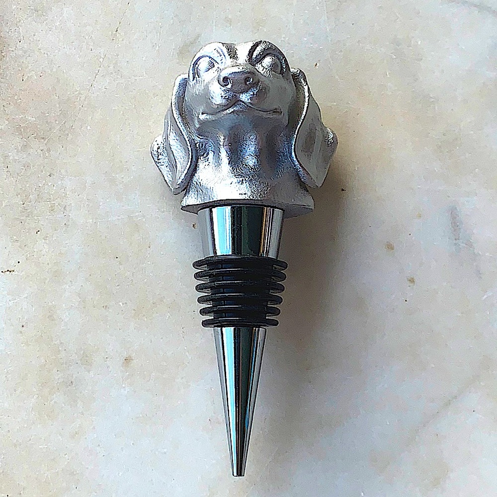 WILD EYE DESIGNS WINE STOPPER SILVER DACHSHUND